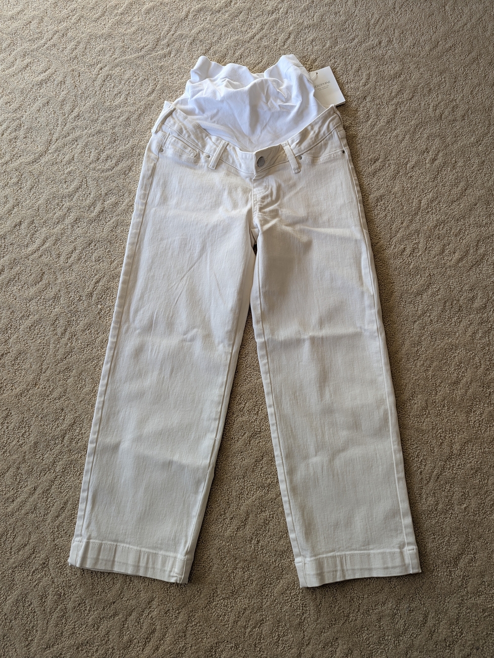 Seraphine Brand New  White Straight-Leg Maternity Jeans